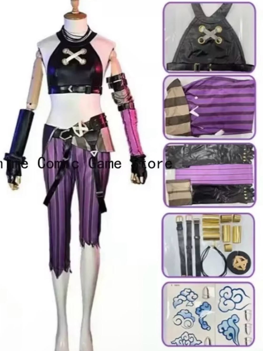 League of Legends Jinx Costume Cosplay Outfit